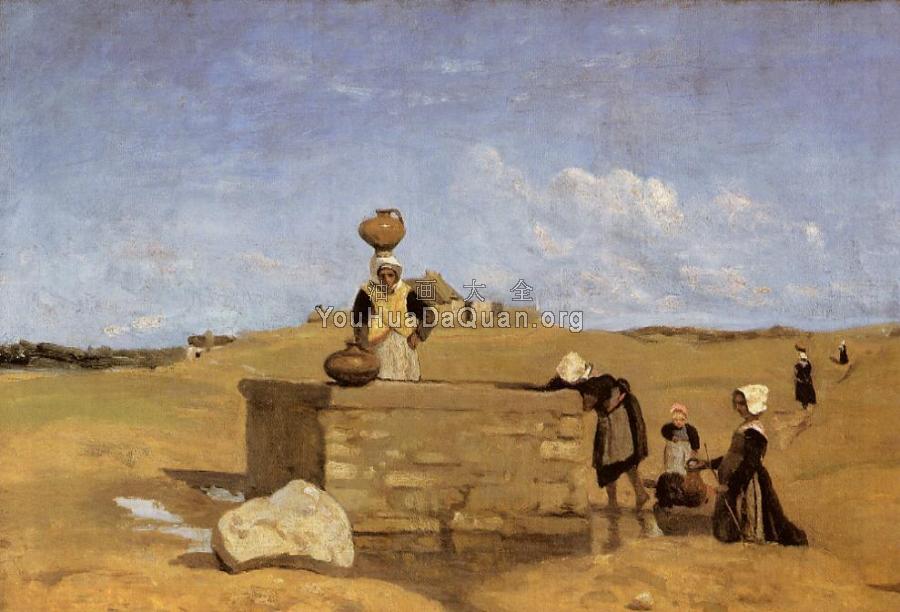 Breton Women at the Fountain - 让·巴蒂斯特·卡米耶·柯罗